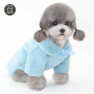 猫咪两脚厚衣服 秋冬宠物狗狗仿兔毛大衣保暖衣服小狗风衣泰迪冬装