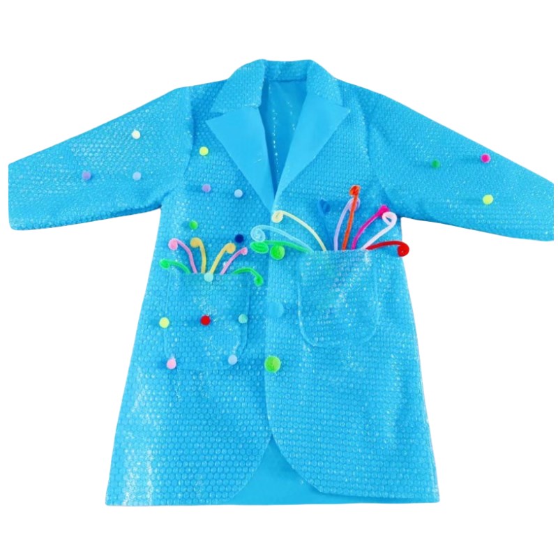 环保服装儿童手工材料diy男童气泡袋制作衣服幼儿亲子表演走秀服