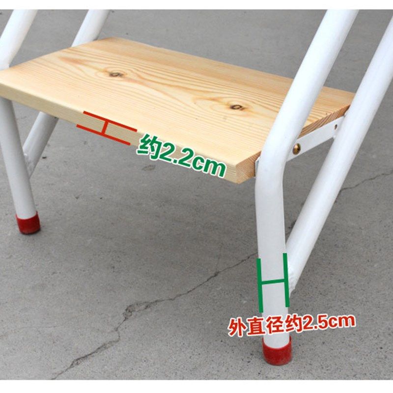 木梯子梯凳木凳子阶梯凳方凳家用铁松木质楼梯登高梯四层单侧梯