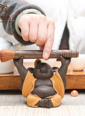 精品紫砂千猪变可爱摇摇猪茶宠摆件手工可养茶玩茶盘茶台茶具配件