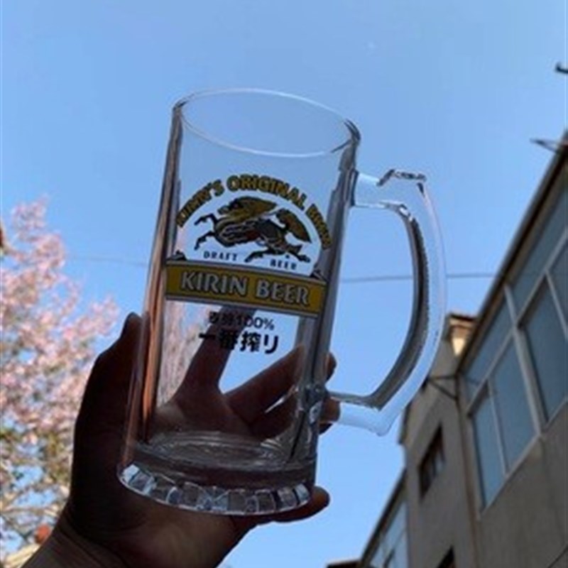 一番榨专用麒麟啤酒杯asahi朝日生啤杯日式啤酒杯1L加厚扎啤杯