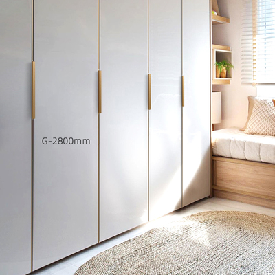 橱柜门隐形拉手抽屉免开槽极简黑色F款古铜色通体衣柜200mm长把手