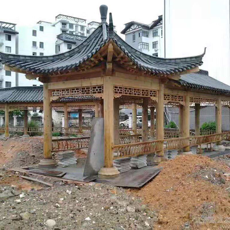 仿古配件五脊六兽屋顶装饰青瓦脊正吻翘脚中式凉亭宝顶瓦别墅滴水