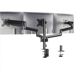 适用于27英寸屏幕带高级气弹簧臂的三臂电脑显示器支架桌面支架