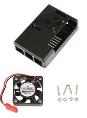 树莓派3代ABS外壳 Raspberry pi外壳带风扇黑色 透明可选