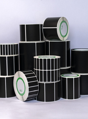 黑色PP合成纸不干胶30 25 20 40 50 60 70 55撕不破防水标签贴纸