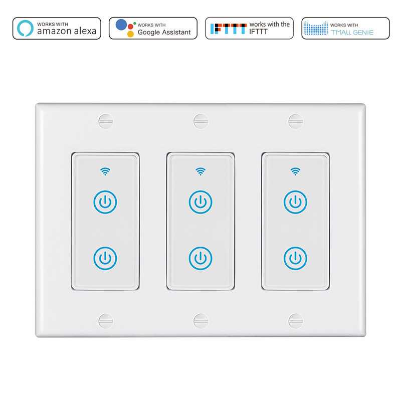 美规wifi远程控制三开六路智能开关手机语音定时触摸智能wifi开关