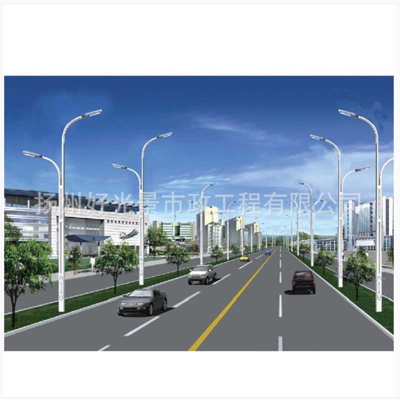 厂家直供锥形镀锌路灯杆 道路灯杆高度款式多样双臂单臂路灯