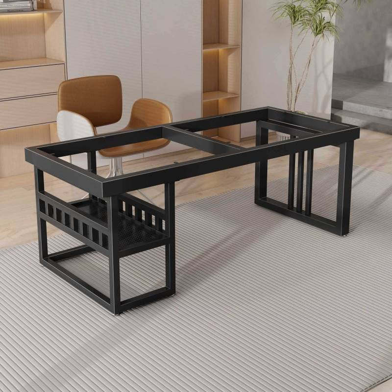 ?现货岩板桌腿支架大板桌办公桌脚茶几桌架简易餐桌脚铁艺桌腿支