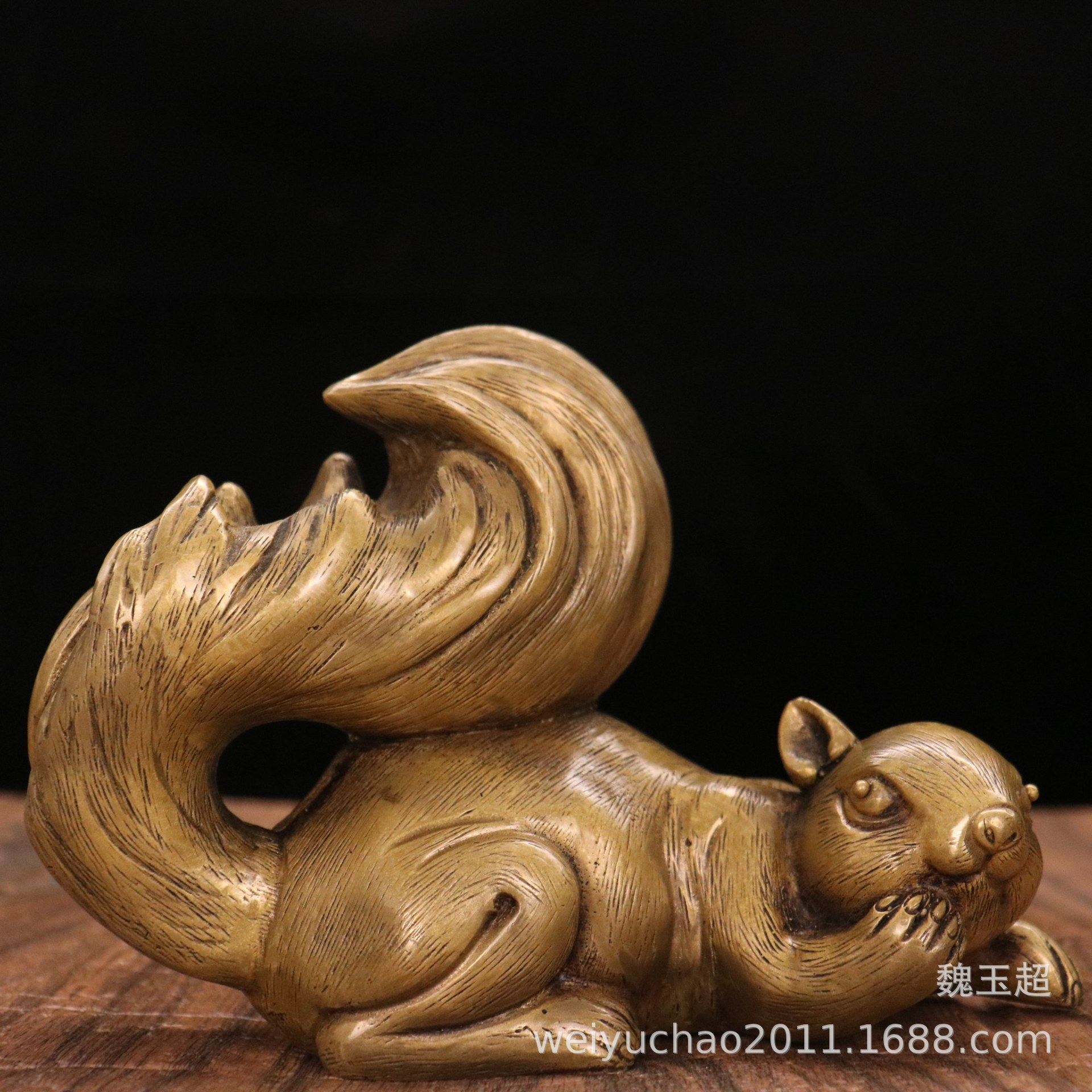 纯铜松鼠摆件仿古工艺品家居客厅办公室公司摆设中式铜器艺术