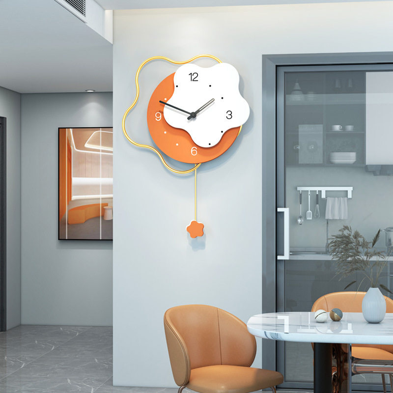 网红个性创意时钟客厅餐厅玄关家用装饰钟表现代简约静音挂钟批发
