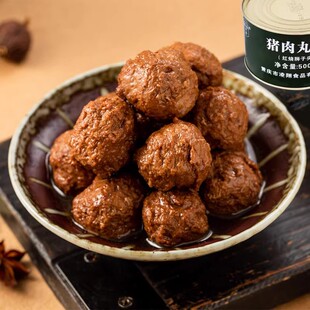 凌翔红烧猪肉丸子罐头红烧狮子头四喜丸子500g罐方便即食储备食品