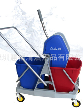 B-045下压式双桶榨水车酒店保洁36L拖把车清洁车拖地桶挤水桶