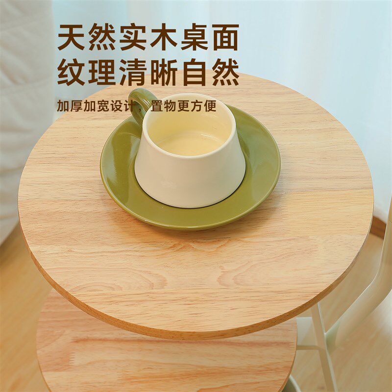 法式奶油风落地灯客厅沙发边置物C架一体卧室床头柜实木装饰氛围