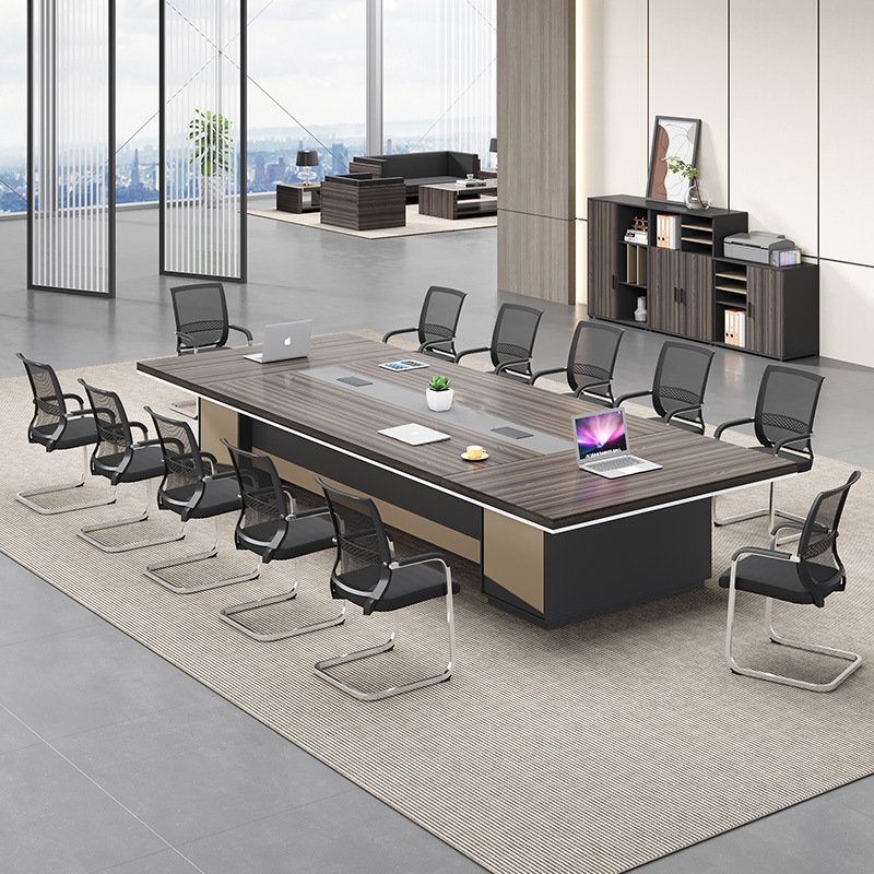 板式大型会议桌办公室家具长条桌椅洽谈培训接待室桌子
