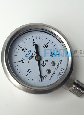 上海耐震压力表60mm径向0-10000psi 不锈钢压力表 YTF-60H/Y60B