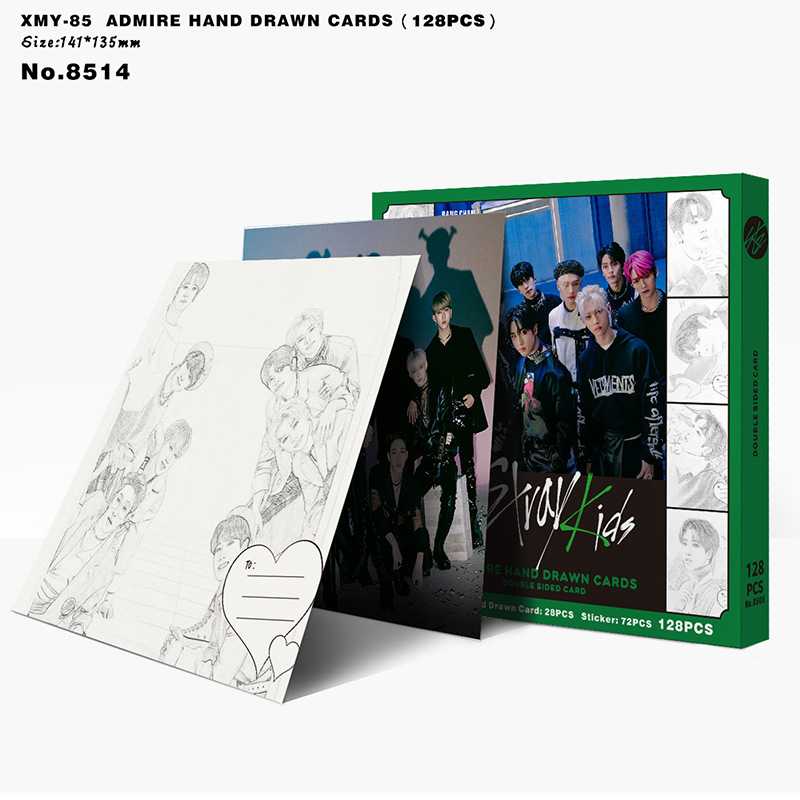 明星动漫手绘卡防弹EN STRAYKIDS新专TW东京原神贺卡伴手礼感谢卡