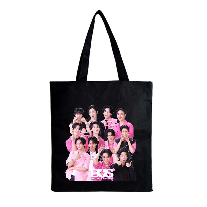 BUS牛津布单肩包男女学生书袋子DIY彩印手提包夹层拉链托特包