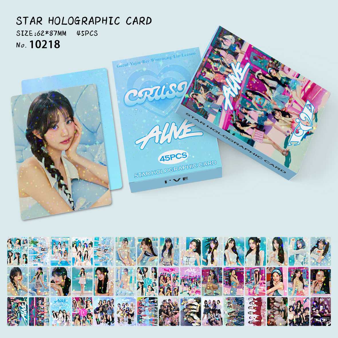 45张小卡IVE新专周边星星卡追星应援收藏卡明星真人写真照LOMO卡