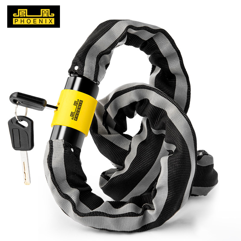 凤凰自行车锁防盗l链条锁电动摩托车链子锁便携单车锁山地车锁车