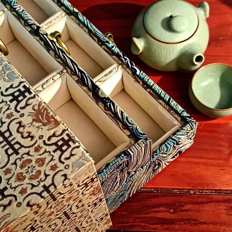 观锦古风高档首饰盒国风手镯文玩收纳盒锦盒定Q制多层多格手串折