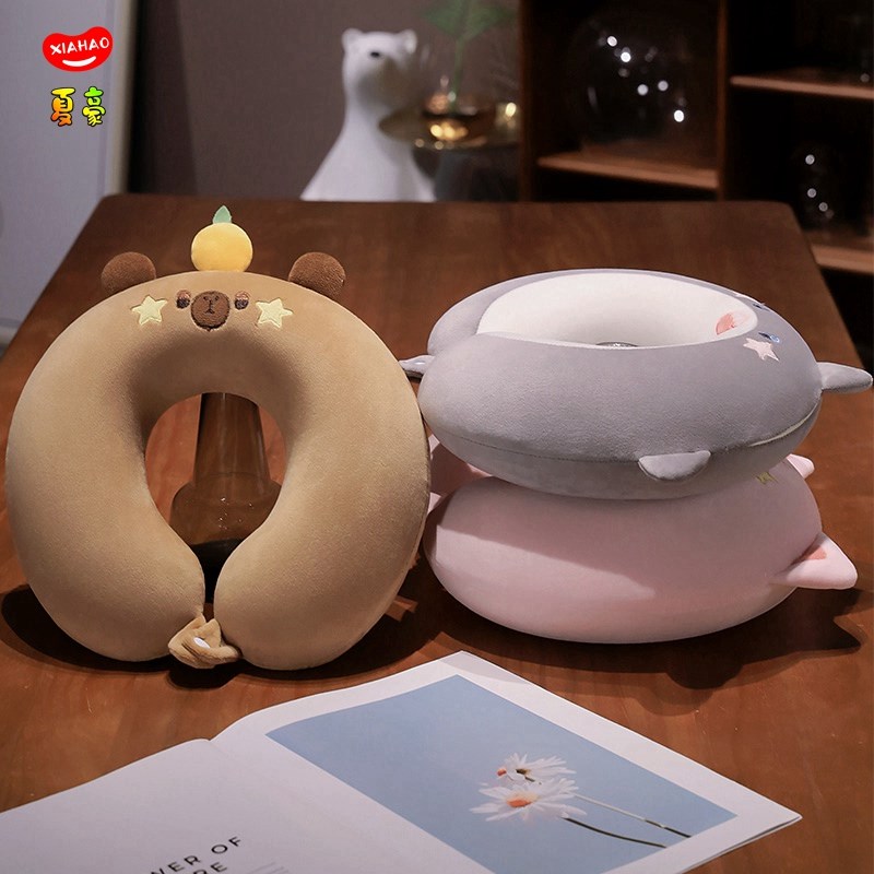 记忆棉u型枕头j护颈枕卡通飞机旅行头枕颈部靠枕车用学生颈椎枕头