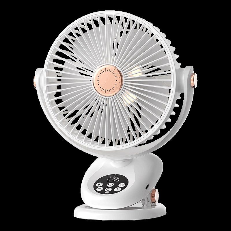 自动摇头夹式f小风扇usb充电学生宿舍卧室床头上户外婴儿车载电扇
