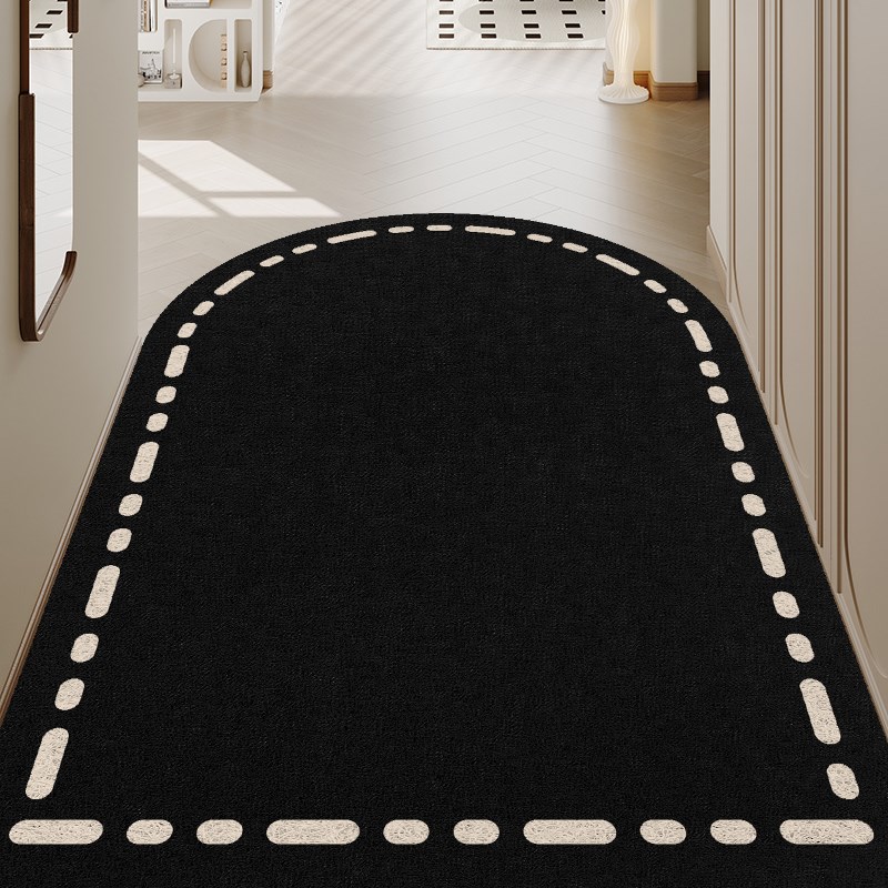 丝圈地垫半圆g形入户门垫黑色耐脏拱形地毯家用门口门外玄关蹭脚