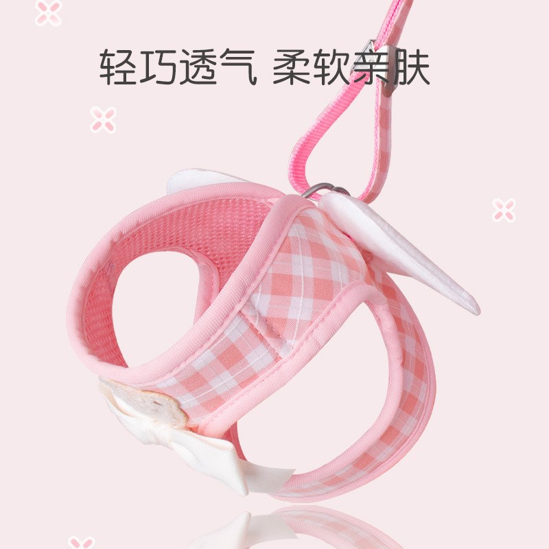 天使小翅膀d狗狗牵引绳防挣脱背心式胸背遛狗绳子小中型犬猫咪通