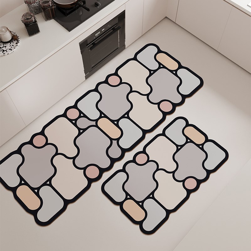 简约硅藻泥地垫厨房吸水垫l形脚垫防H滑防油免洗耐脏门口地毯定制