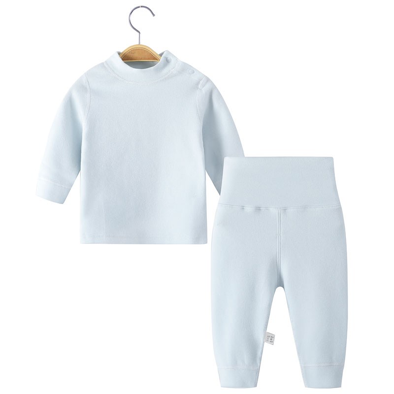 宝宝中高领保暖内衣套装秋冬季婴儿纯棉I加厚打底睡衣男女儿童秋