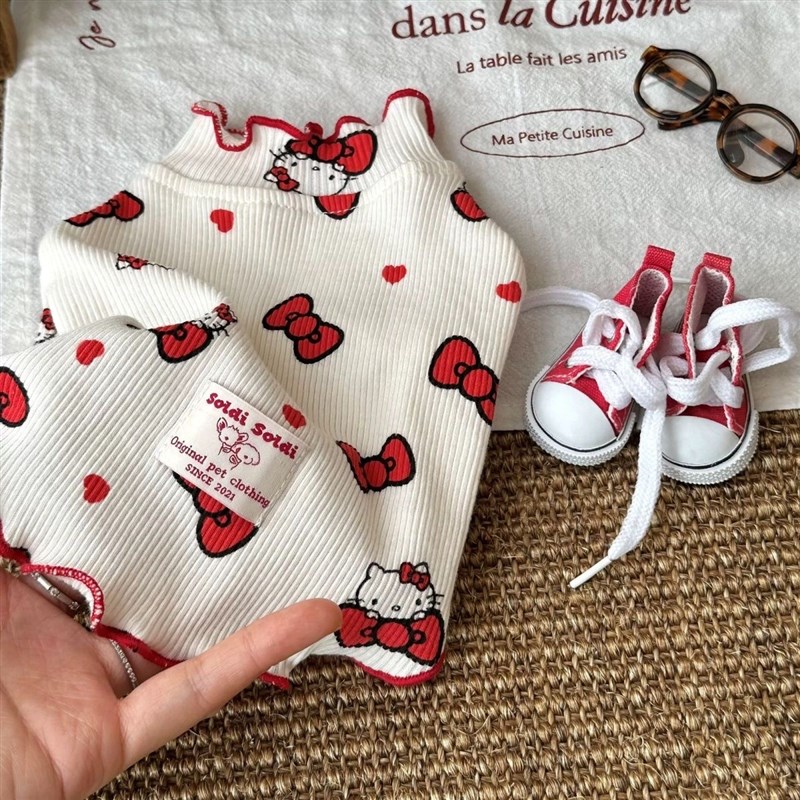 春夏吊带小狗狗薄款衣服泰迪比熊B雪纳瑞宠物小型幼犬博美背心猫