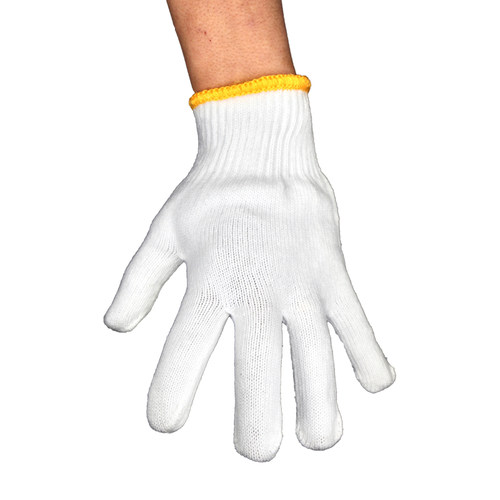 劳保棉纱手套纯棉l线男加厚薄款耐磨汽修劳工工作工地干活白色尼