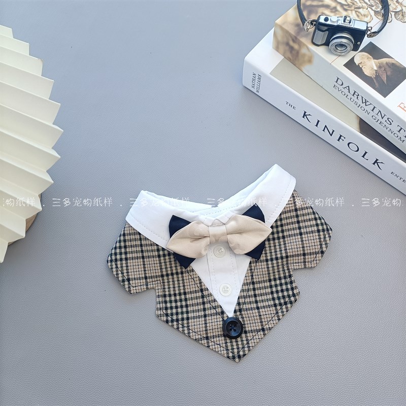 宠物猫咪领结猫婚礼西装围脖图y纸蝴蝶结模板英伦风狗领带配饰纸