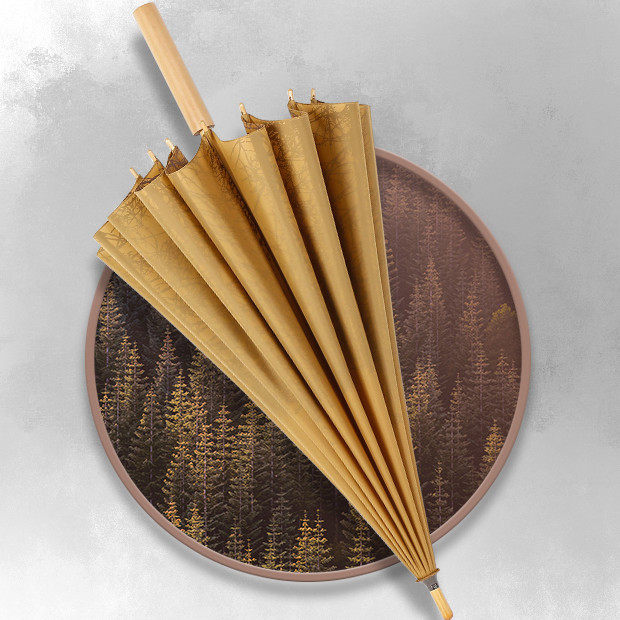 中国风复古文艺古风16骨u长柄雨伞木手柄直柄个性创意男女学生清