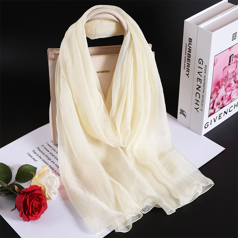 高级真丝围巾女米白乳黄色丝巾薄款披肩妈妈旅游度假W遮阳防晒纱,服饰配件/皮带/帽子/围巾,围巾/丝巾/披肩,淘宝优惠券,粉丝福利购,淘宝优惠卷