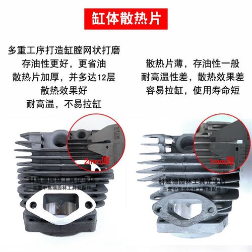 52/5b8汽油锯气缸总成46双扫48石墨活塞2500伐木锯加厚缸套头