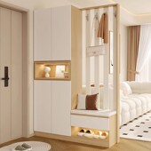 实木入户玄关柜一体屏风正对门鞋 柜客厅隔间柜家用门厅.定制置物