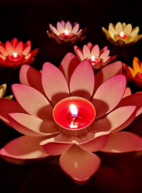 河灯蜡烛荷花灯莲花灯水灯花v灯户外防水漂中秋节庆中元节创意新