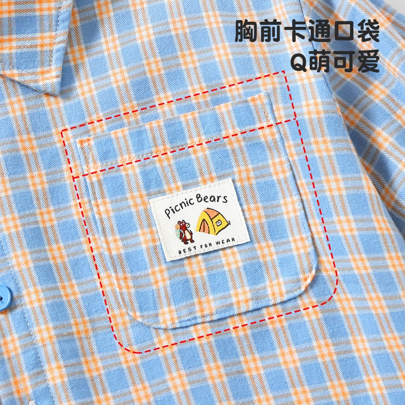 男童格子衬衫春装儿童长袖衬衣春季衣服女童M小童宝宝上衣春秋百