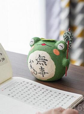 正品无事日本进纸口和摆件旅行蛙青京都手工艺出蛙入平安汽车头饰