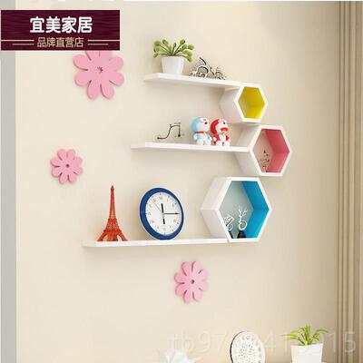 正品墙上置物架挂墙壁面意格子电视背景创装饰架客墙厅墙壁六边形