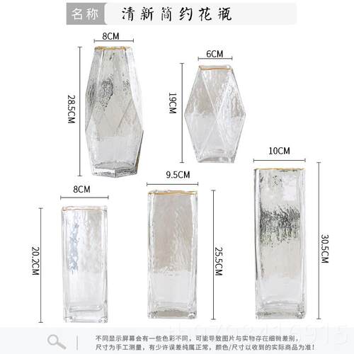 正品奢轻高级感花瓶创意玻璃透明水富贵竹玫百合客培厅瑰插花装饰