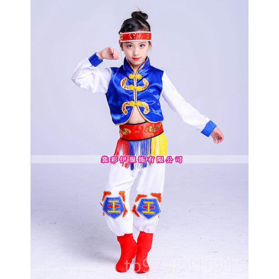 正品儿童蒙古演出男女童草原欢歌萨布服罕服汉白马舞蹈筷服子舞表
