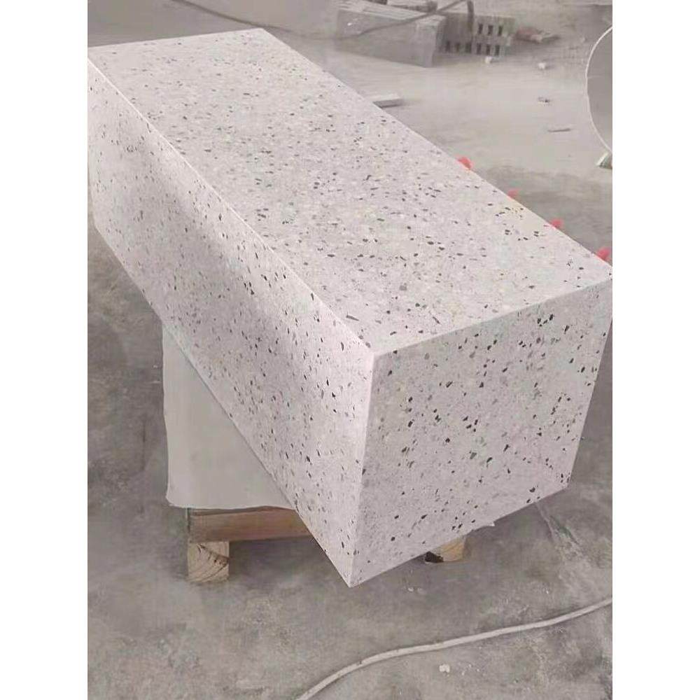 水磨石圆柱茶几展示台人造大理石各彩色桌面台面大板材料手工定制