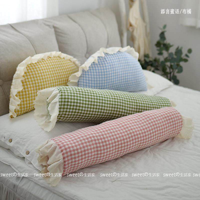 田园风拆洗蕾丝格子抱枕睡觉夹腿长条枕客厅沙发靠枕床头靠垫靠背,居家布艺,靠垫/抱枕,淘宝优惠券,粉丝福利购,淘宝优惠卷