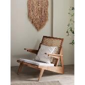 藤中世纪设计师沙发椅实木昌迪加尔单人椅Wabi 阳台休闲 Sabi风格