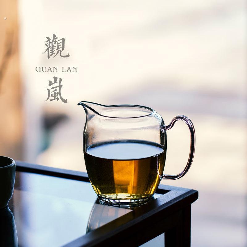 观岚中式透明公道杯耐热玻璃分茶器家用加厚茶海公杯功夫茶具配件