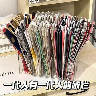 纸袋收纳神器主机柜服装店包装袋收纳盒放奶茶袋袋子大容量收纳筐