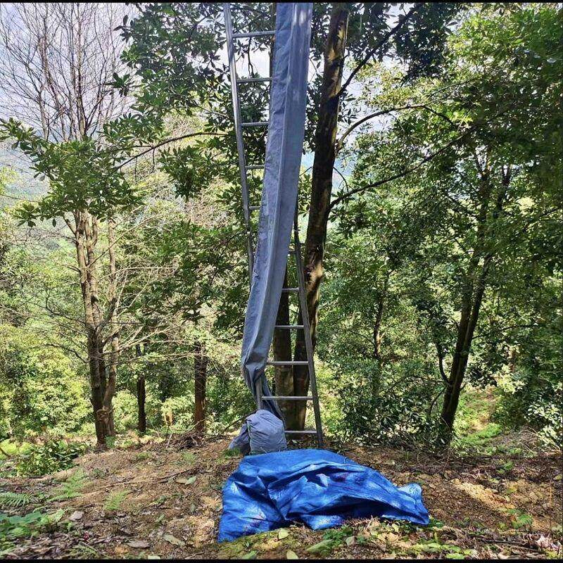 带挂钩铁圈采摘神器八角专用长袋牛津布果蔬运输长袋子颜色蓝色
